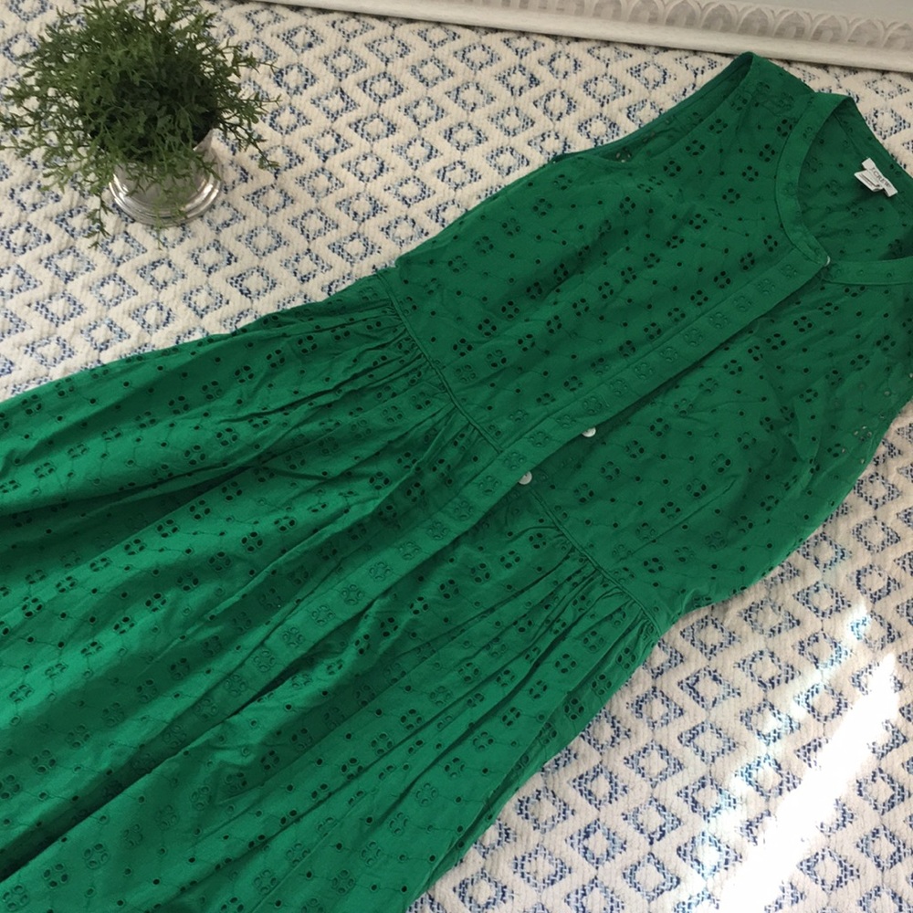 J Crew emerald green dress ~